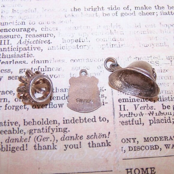 3 British Sterling Silver Enamel Charms-Crown, Bobbys Hat, England Travel Shield - Picture 6 of 6